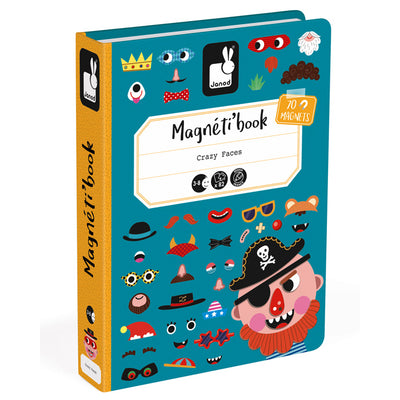 Janod - Magnetic Book - Crazy Faces - 70pcs