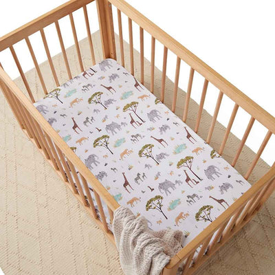 Snuggle Hunny Kids - Fitted Cot Sheet - Safari