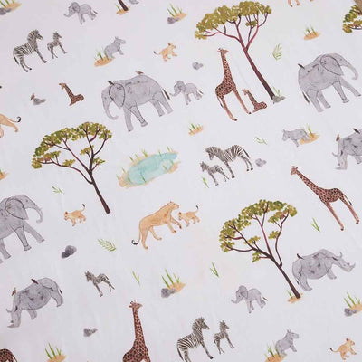 Snuggle Hunny Kids - Bassinet Sheet / Change Pad Cover - Safari