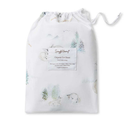 Snuggle Hunny Kids - Organic Fitted Cot Sheet - Arctic