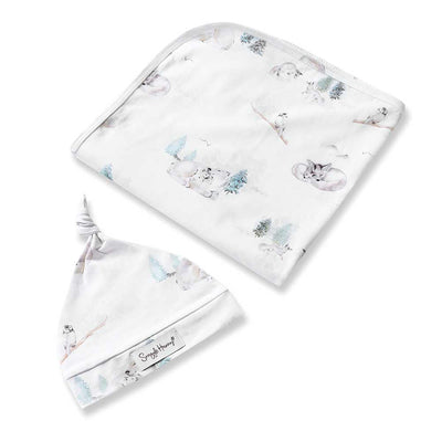 Snuggle Hunny Kids - Baby Jersey Organic Wrap & Beanie Set - Arctic