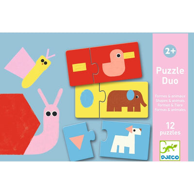 Djeco - duo shapes & animals24pc puzzle