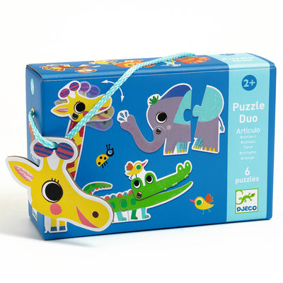 Djeco - Duo Animals Puzzle 12 pcs