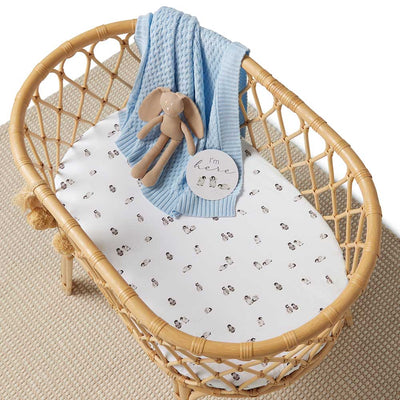 Snuggle Hunny Kids - Organic Bassinet Sheet / Change Pad Cover - Penguin