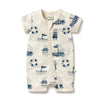 Wilson & Frenchy - Nautical Bear Organic Boyleg Zipsuit