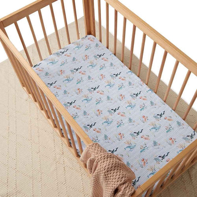 Snuggle Hunny Kids - Fitted Cot Sheet - Whale