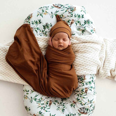 Snuggle Hunny Kids - Baby Jersey Wrap & Beanie Set - Bronze