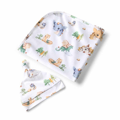 Snuggle Hunny Kids - Baby Jersey Wrap & Beanie Set - Dragon