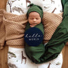 Snuggle Hunny Kids - Baby Jersey Wrap & Beanie Set - Olive