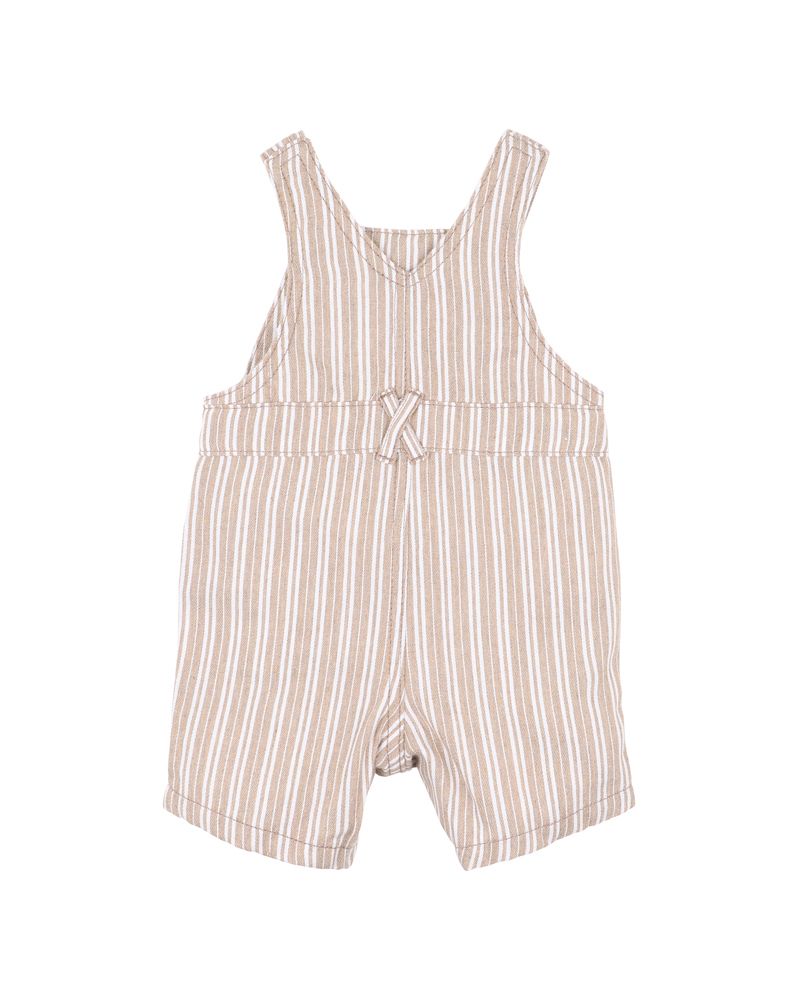 Bebe - Stripe Overalls - Beige