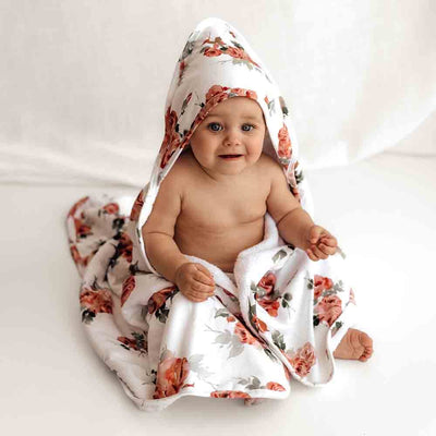 Snuggle Hunny Kids - Organic Hooded Baby Towel - Rosebud