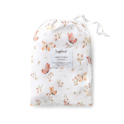 Snuggle Hunny Kids - Organic Fitted Cot Sheet - Butterfly