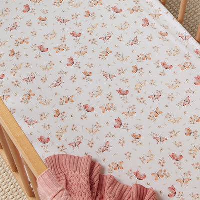 Snuggle Hunny Kids - Organic Fitted Cot Sheet - Butterfly