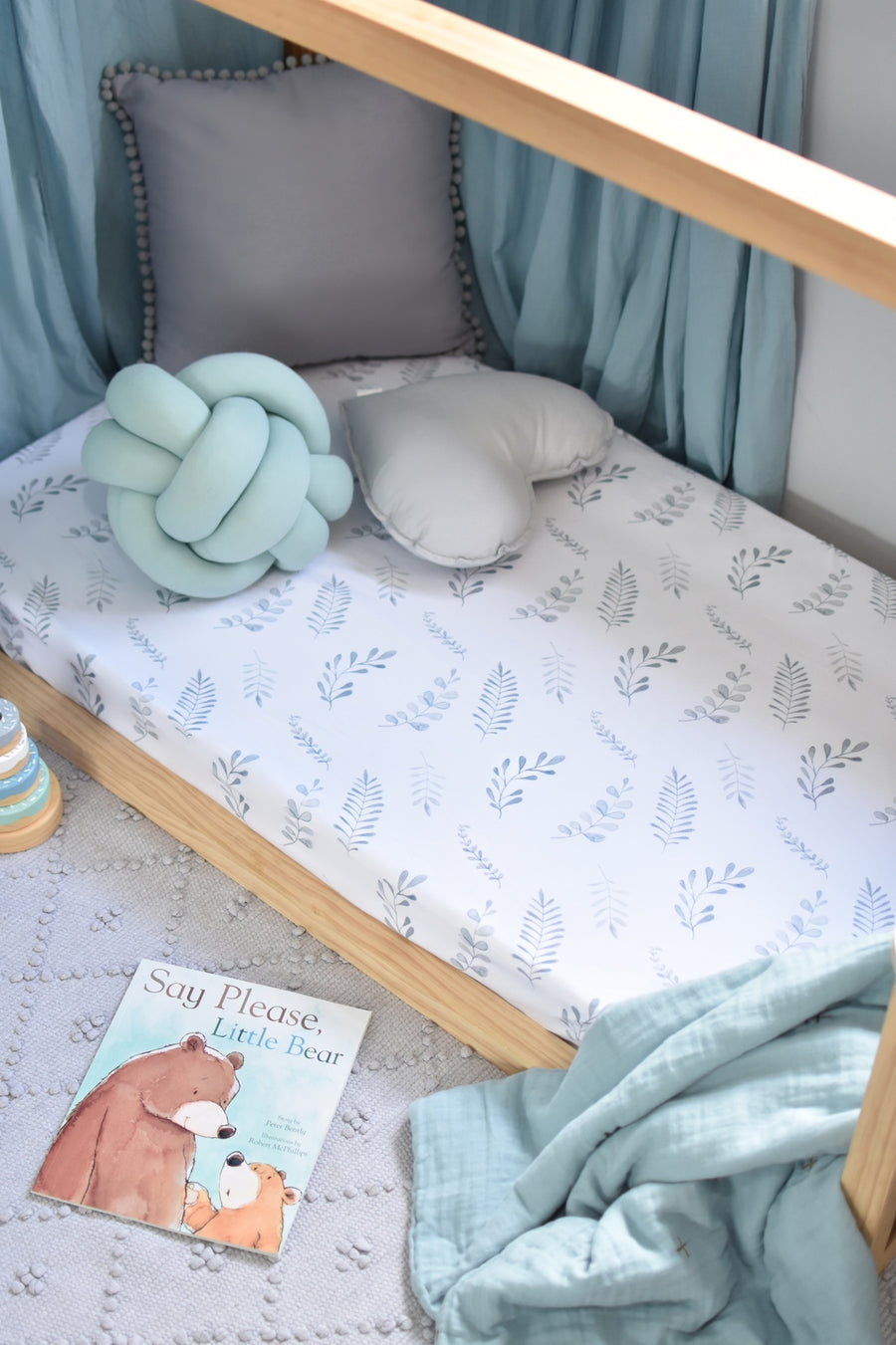 Snuggle Hunny Kids - Fitted Cot Sheet - Wild Fern