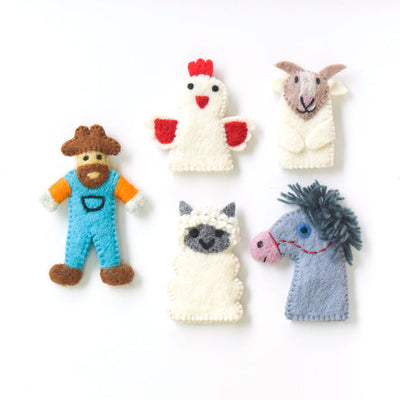 Tara Treasures - Old MacDonald Farm Animals B - Finger Puppet Set