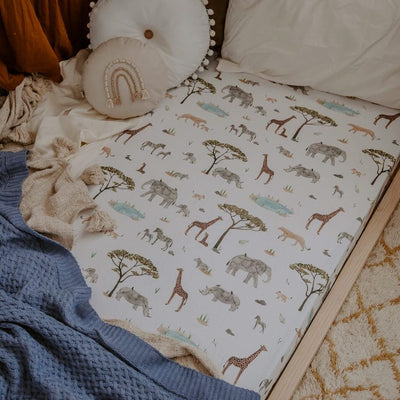 Snuggle Hunny Kids - Fitted Cot Sheet - Safari